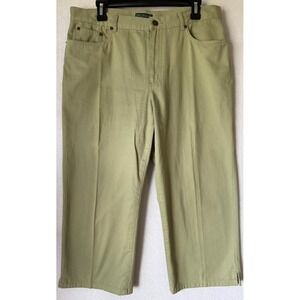 Lauren Jeans Co. Ralph Lauren Capri Pants Women 12 Green Straight Crop Stretch